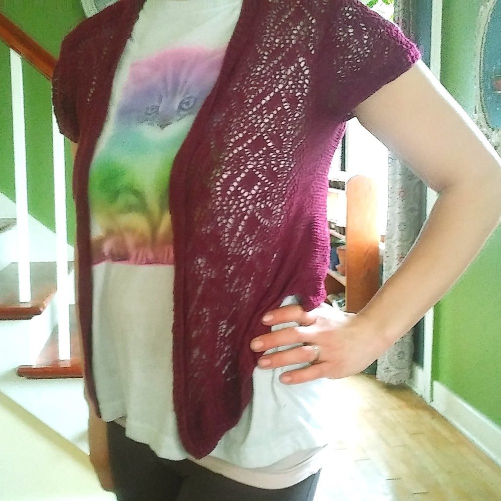 short sleave macrame sweater